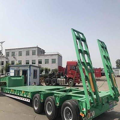 Pieds d'atterrissage à deux vitesses Lowboy Lowbed Trailer pour le transport de machines lourdes