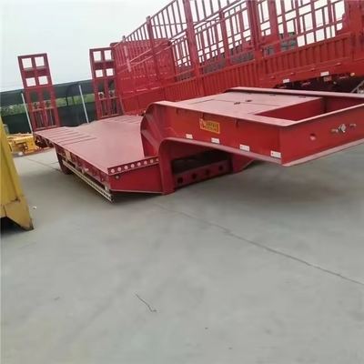 Vans de type 3 axle 40 FT plat demi-chargeur à lit bas crochet remorque de transport en Ouzbékistan