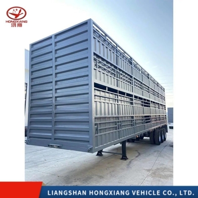 Marché Vans de type 3/4 essieux 40 pieds remorque à clôture semi-remorque transport de marchandises 600 mm remorque à clôture