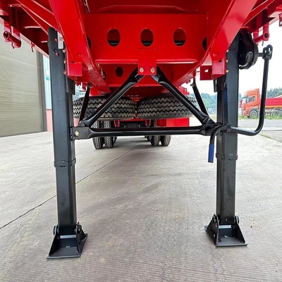 Container à 2 essieux de 40 tonnes, châssis à lit bas, remorque à lit plat avec jambe d'atterrissage manuelle