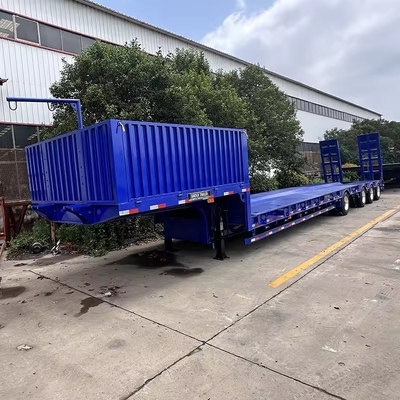 Container à 2 essieux de 40 tonnes, châssis à lit bas, remorque à lit plat avec jambe d'atterrissage manuelle