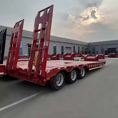 Fer 3 essieux 60 T conteneur châssis remorque à lit plat remorque en acier remorque mobile maquillage remorque