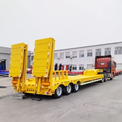 Semi-remorque à lit plat bas de 10 essieux avec serrure de virage pour conteneurs et transport de machines lourdes