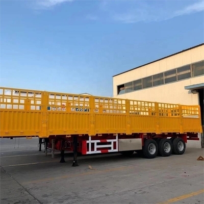 Semi-remorque à clôture latérale de 60 tonnes pour le transport de marchandises en acier