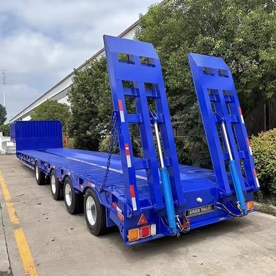 3 ans de service après-vente Tracteur à porte latérale plate semi-remorque à lit bas avec axe de 13 t