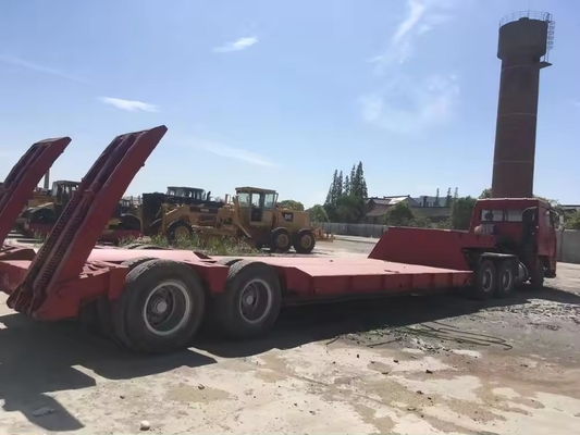 3 essieux 10m-15m remorque à lit bas Tracteur lourd semi-remorque à lit plat pour équipement lourd