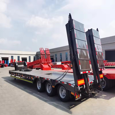 Personnalisation 3 essieux 80 100 tonnes Capacité Lowboy Semi-remorque pour le chargeur avant basse lit