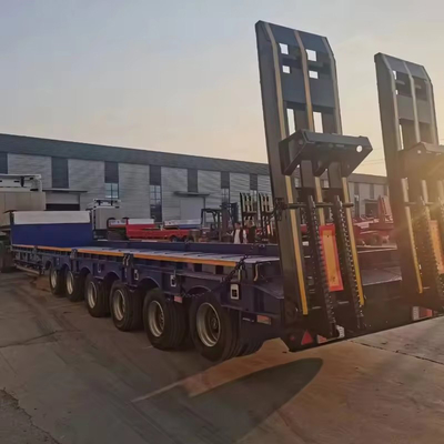 Camion à lit bas à trois axes semi-remorque sans auto-dumping et des fabricants