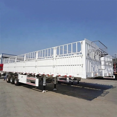 Transports légers de bovins/chevaux/ovins 3 essieux Semi-remorque à pile et clôture en acier