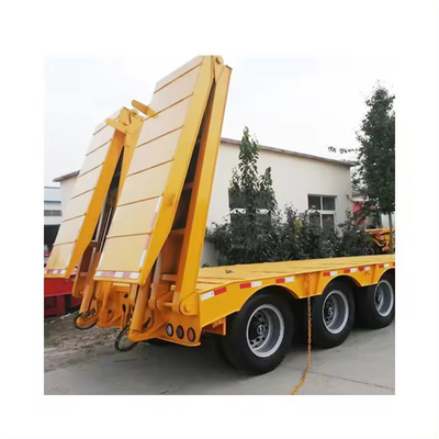 Container à lit plat de 20 pieds 40 pieds, châssis à 3 axes et 4 axes, semi-remorque à lit plat avec pneu 12R22.5