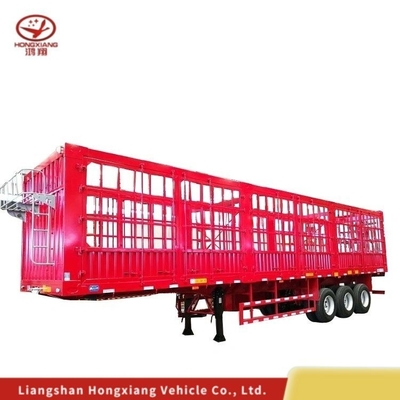 Traction légère 13 M Bétail mouton 3 axes poutre droite pile semi-remorque