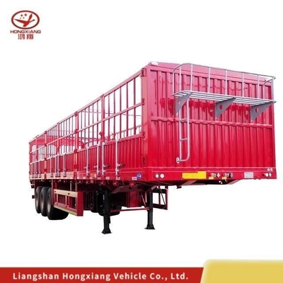 Traction légère 13 M Bétail mouton 3 axes poutre droite pile semi-remorque