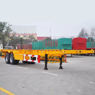 Pièce d'atterrissage manuelle 3 essieux 40 FT semi-remorque à plat pour le transport de marchandises lourdes