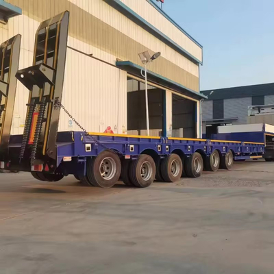 Fabrique une remorque à lit plat et semi-basse à 3 essieux 40 FT avec matériau en fer