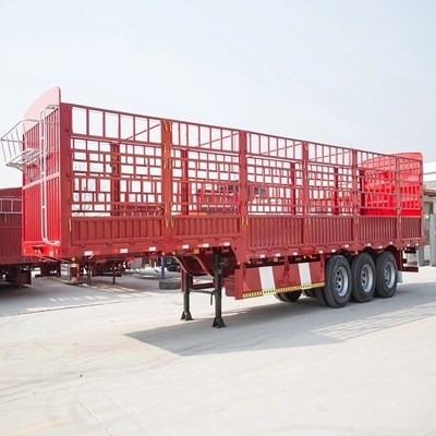 2 essieux Fermeture de transport de bétail / chevaux Camion de marchandises Semi-remorque avec auto-dépôt