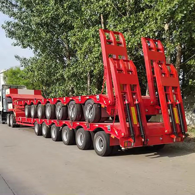 Fabrique une remorque à lit plat et semi-basse à 3 essieux 40 FT avec matériau en fer