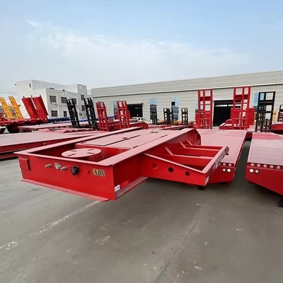 Semi-remorque à roue basse de 13 t avec Dolly 3 4 5 axle Semi-remorque à roue basse de 80 t en acier
