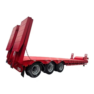 Semi-remorque à roue basse de 13 t avec Dolly 3 4 5 axle Semi-remorque à roue basse de 80 t en acier
