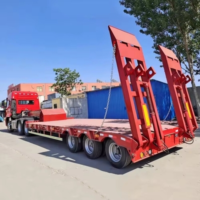Semi-remorque à roue basse de 13 t avec Dolly 3 4 5 axle Semi-remorque à roue basse de 80 t en acier