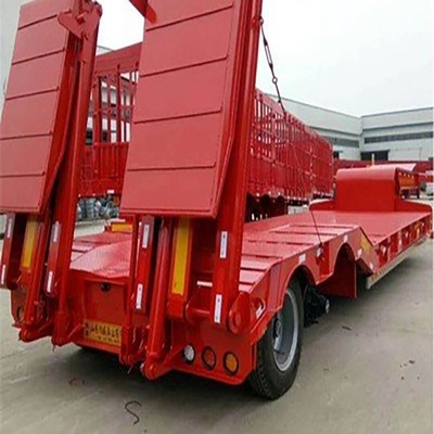 Semi-remorque Lowboy 60-80t avec structure pliable et option à plat inclus