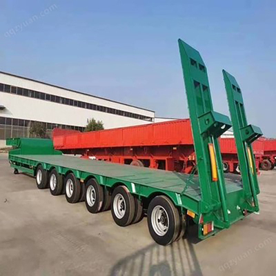 Semi-remorque Lowboy 60-80t avec structure pliable et option à plat inclus