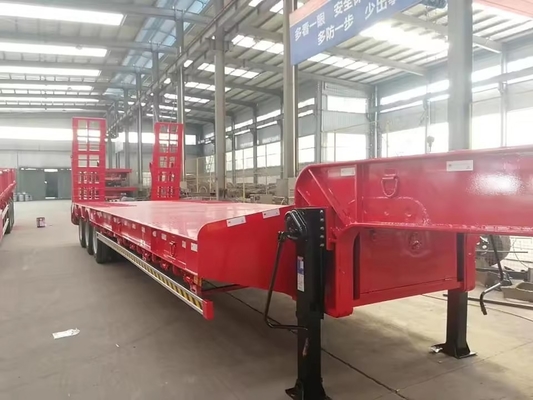 80 tonnes 4 axle demi-remorque à coude de gooseneck semi-remorque basse avec personnalisation