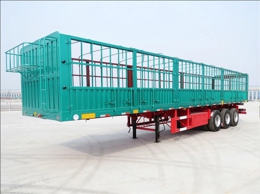 Trailers routiers 2/3/4 essieux Fret de transport d'animaux clôture semi-remorque remorque murale latérale
