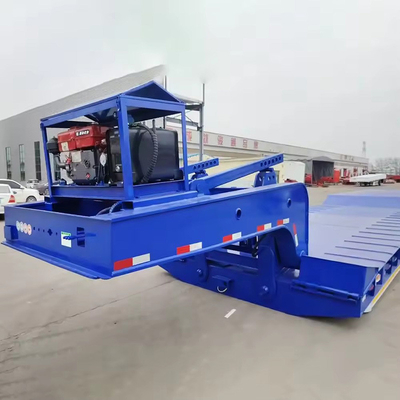 60 80 100 Tonne Cou de poule Détachable Chargeur bas Lowboy Camion à plat à plat à bas Semi-remorque
