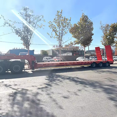 60 80 100 Tonne Cou de poule Détachable Chargeur bas Lowboy Camion à plat à plat à bas Semi-remorque