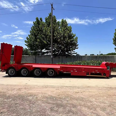 13500X3000X1550 mm 8 essieux 120 tonnes Capacité de chargement 100 pieds Semi-remorque à lit bas plat
