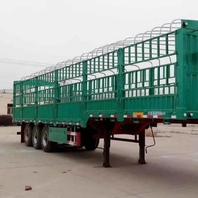 Semi-remorque à clôture à trois axes auto-dumping avec système de suspension de type bras croisé