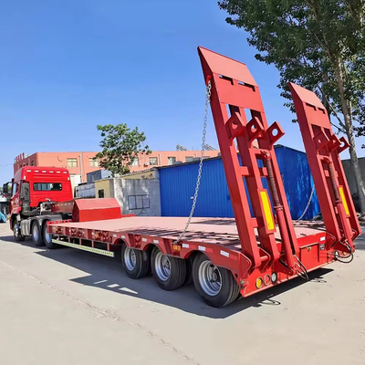 Personnalisation 3 essieux 80t Lowbed Lowboy Low Flatbed Chargeur à décharge de pont Trailers 1820mm