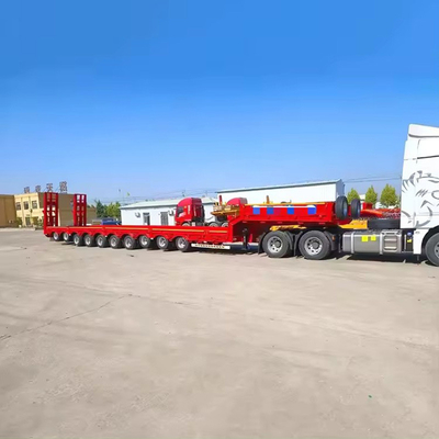 180T 200T Extensible modulaire à lit bas à lit plat 16 essieux en 8 lignes camion de chargement lourd