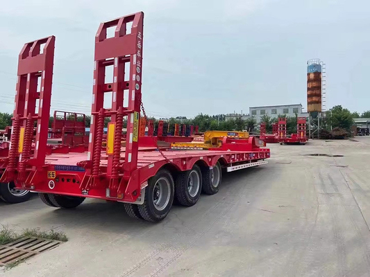 Container à lit plat de 60 tonnes de 20 pieds, remorque à semi-camion à lit plat de 40 pieds, de grande capacité de charge