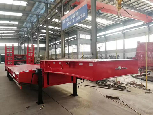 Container à lit plat de 60 tonnes de 20 pieds, remorque à semi-camion à lit plat de 40 pieds, de grande capacité de charge