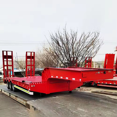 Container à lit plat de 60 tonnes de 20 pieds, remorque à semi-camion à lit plat de 40 pieds, de grande capacité de charge