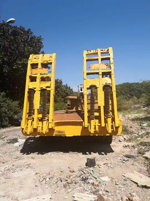 Pièce d'atterrissage manuelle 5 essieux 80 tonnes remorque à charge basse pour transporter une grue