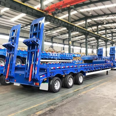 Trailers à lit bas auto-dumping avec capacité de chargement de 120 tonnes et fonction auto-dumping