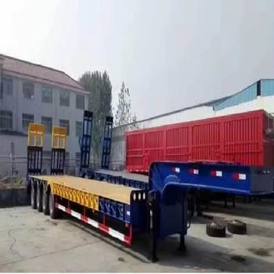 Trailers à lit bas auto-dumping avec capacité de chargement de 120 tonnes et fonction auto-dumping