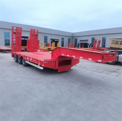 Fer 40FT 50FT 60FT 12m 12 roues plates semi-remorque Fabriqué avec 2,3 numéro d'essieu