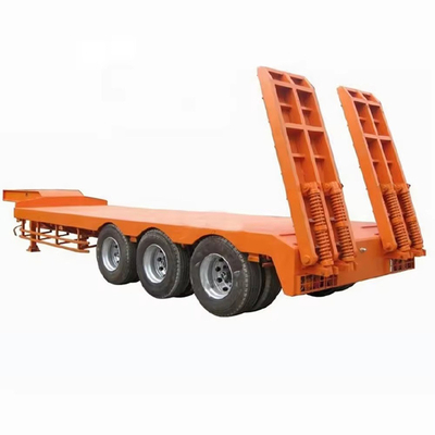 Trailers à plat bas de 40 pieds 3 essieux 60 tonnes multi-essieux avec rampe hydraulique et personnalisable
