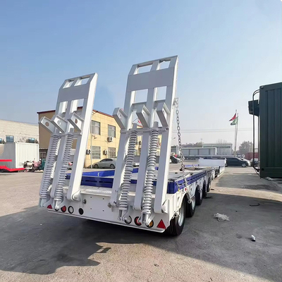 Trailers à plat bas de 40 pieds 3 essieux 60 tonnes multi-essieux avec rampe hydraulique et personnalisable