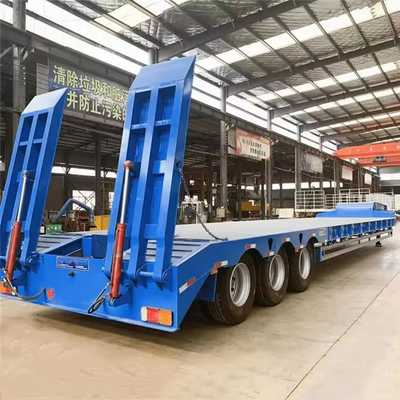 Semi-remorque à plat en acier au carbone de 40 pieds 80 tonnes pour la personnalisation du transport de conteneurs