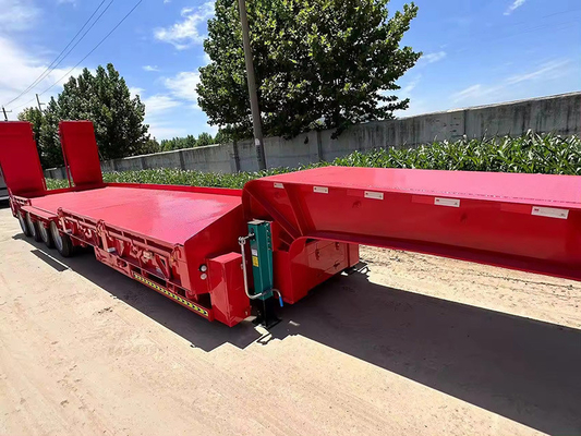 12-15 mètres remorques de voiture sur mesure haute capacité de roulement basse semitrailer d'ingénierie plat
