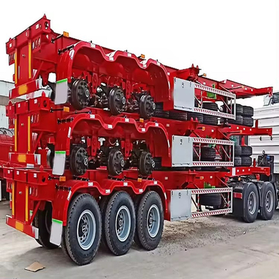 6 essieux 15m 60ft lit plat bas bas bas Lowboy Semi-remorque avec 13t Axle pour la livraison