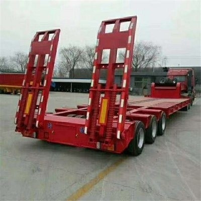 12 mètres de long 2 essieux 40 tonnes Lourdes charges basse plateau de chargement Deck Lowboy remorques avec rampes