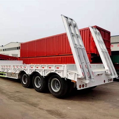 12 mètres de long 2 essieux 40 tonnes Lourdes charges basse plateau de chargement Deck Lowboy remorques avec rampes