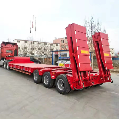 12 mètres de long 2 essieux 40 tonnes Lourdes charges basse plateau de chargement Deck Lowboy remorques avec rampes