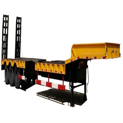 Systèmes de suspension de type bras de remorque 10 Pneus 4 essieux Lowboy remorque avec échelle hydraulique