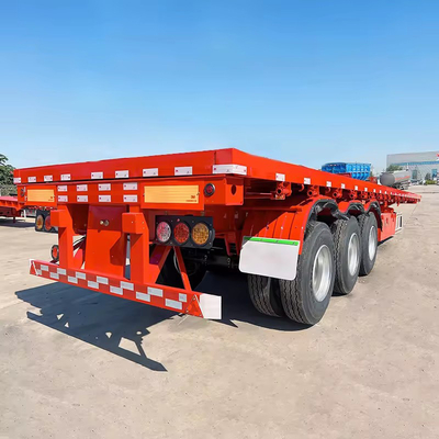 Semi-remorque personnalisable à double tri-essieu 40FT à châssis plat avec conception à plat